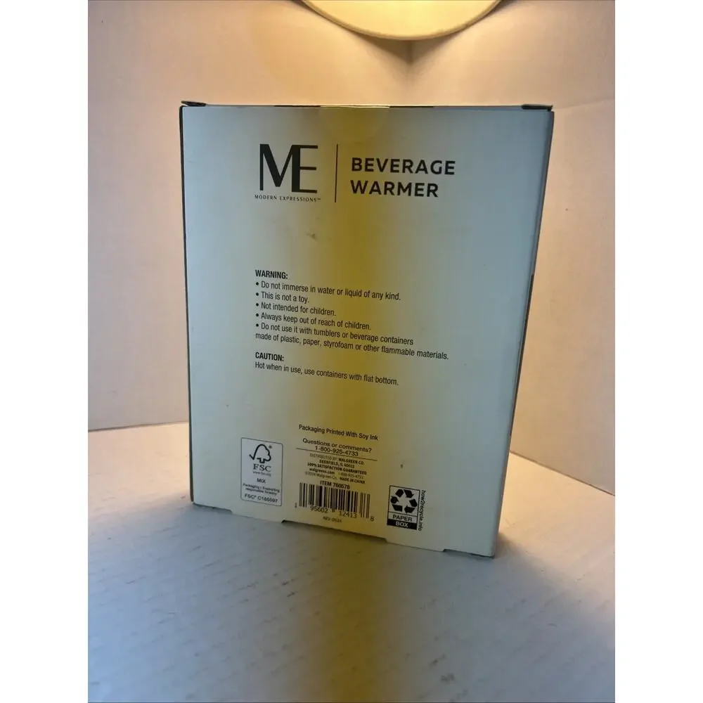 Electric White Beverage Warmer Keeps Coffee Tea Warm New in Box